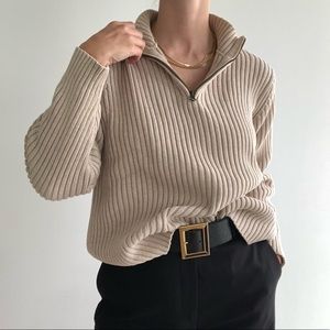 Chunky Half Zip Pullover Sweater